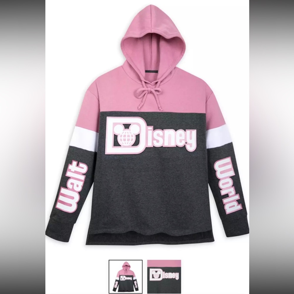 Walt Disney World Pink and Gray Pullover Hoodie for Women size XL
